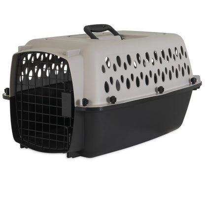 (4 Pack)  Pet Portable Kennel for Dogs, Hard-Sided Travel Carrier, Durable, Metal Door, Black & Grey, for Pets up to 15 Lbs, 23" L X 15.2" W X 11.8" H