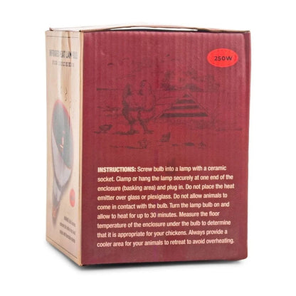 (2 Pack)  Culinary Coop Infrared Heat Lamp Glass Bulb 250 Watt