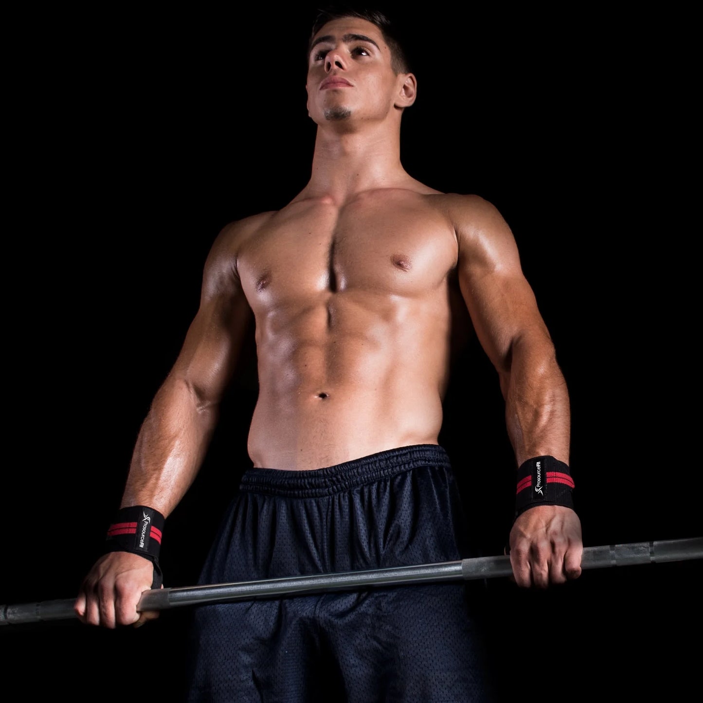 Weightlifting Wrist Wraps Adjustable Pair with Thumb Loops, Red or Yellow, Wrist Strap Support for Strength Training, Bodybuilding, Crossfit