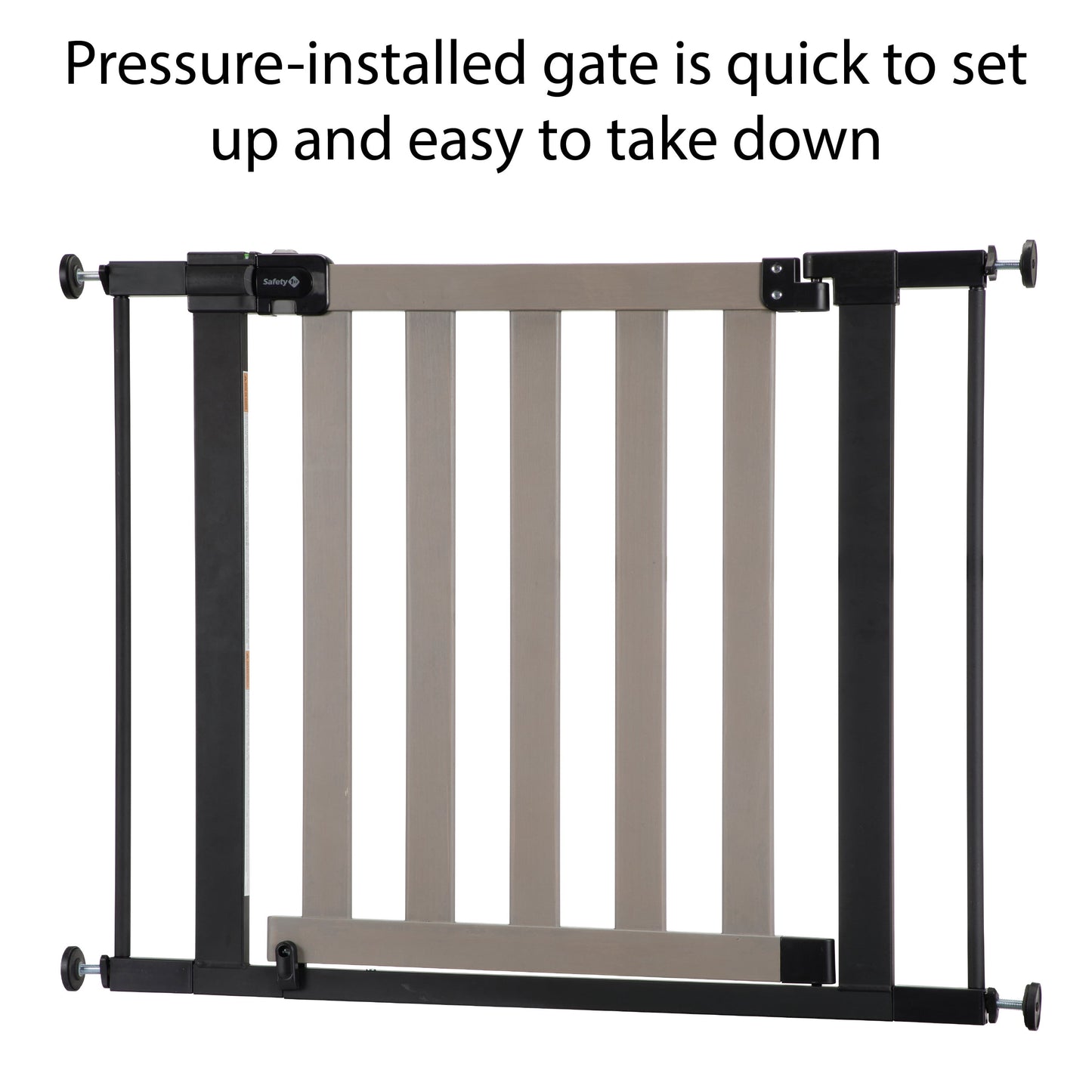 (2 Pack)  Wood-And-Metal Flat Slat Gate, Grey