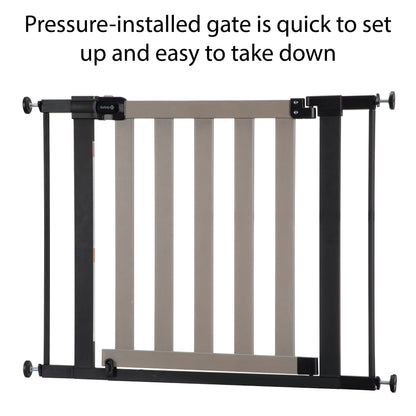 (2 Pack)  Wood-And-Metal Flat Slat Gate, Grey