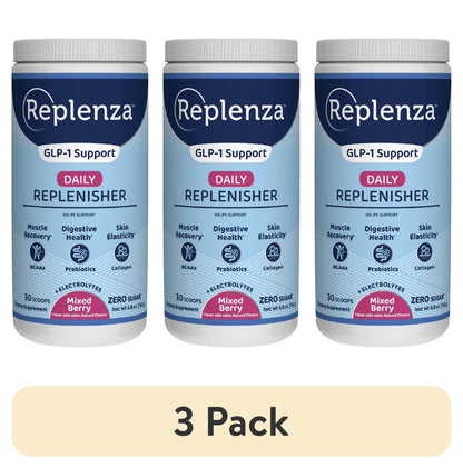 (2 Pack)  GLP-1 Support, Daily Replenisher, Supports Muscle Recovery, Digestive Health, Mixed Berry, 15 Servings