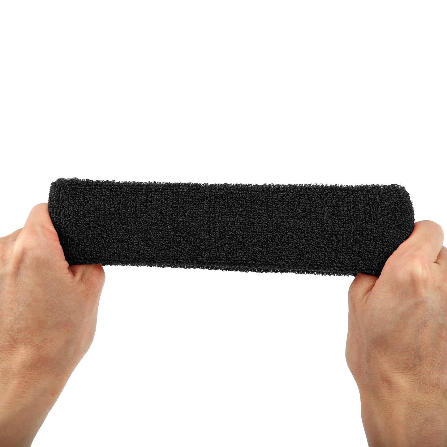 3 Pcs Sport Headband Wristband Stretchy Cotton Blend Sweat Absorbing Black