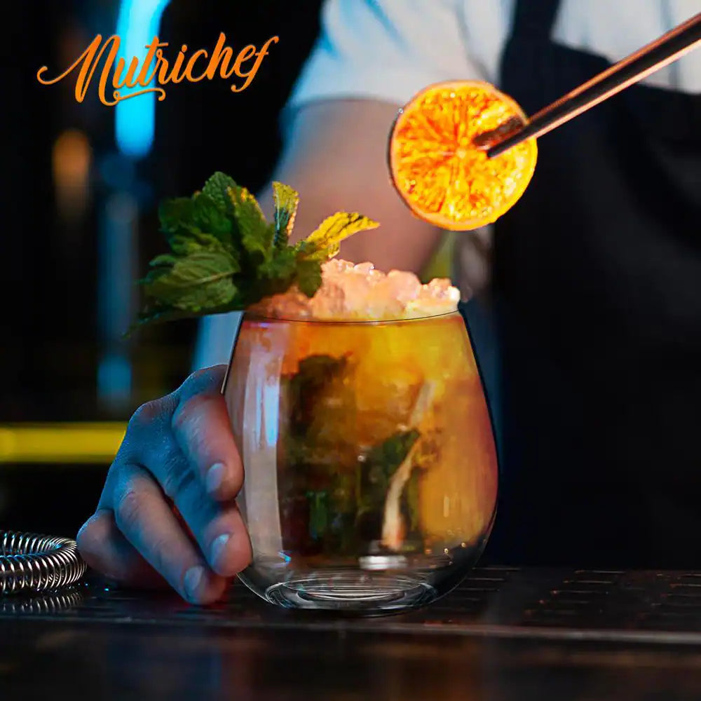 15 Oz. Crystal-Clear Stemless Wine Glass Set (Set of 8)