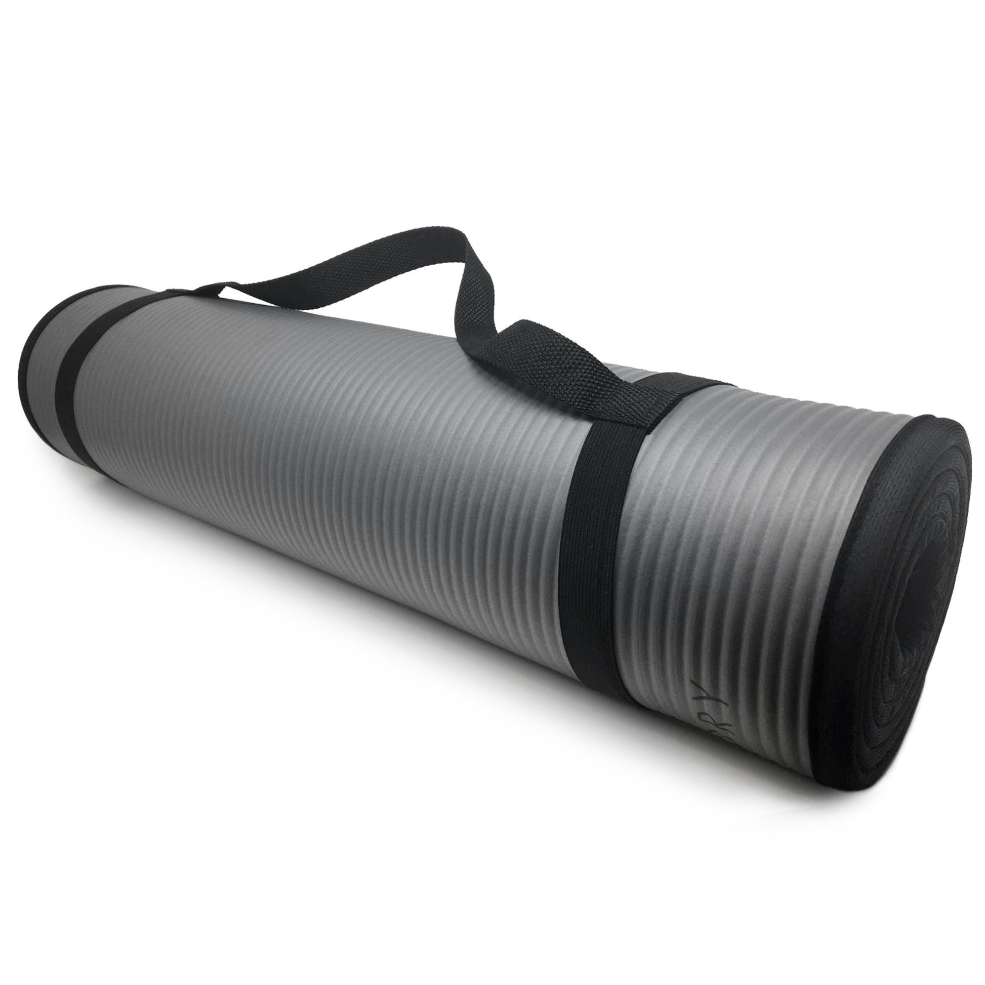 - Multi-Purpose Fitness Mat 8Mm - Padded, Skid & Tear Resistant 24" X 72" Gray