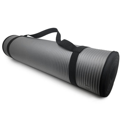 - Multi-Purpose Fitness Mat 8Mm - Padded, Skid & Tear Resistant 24" X 72" Gray