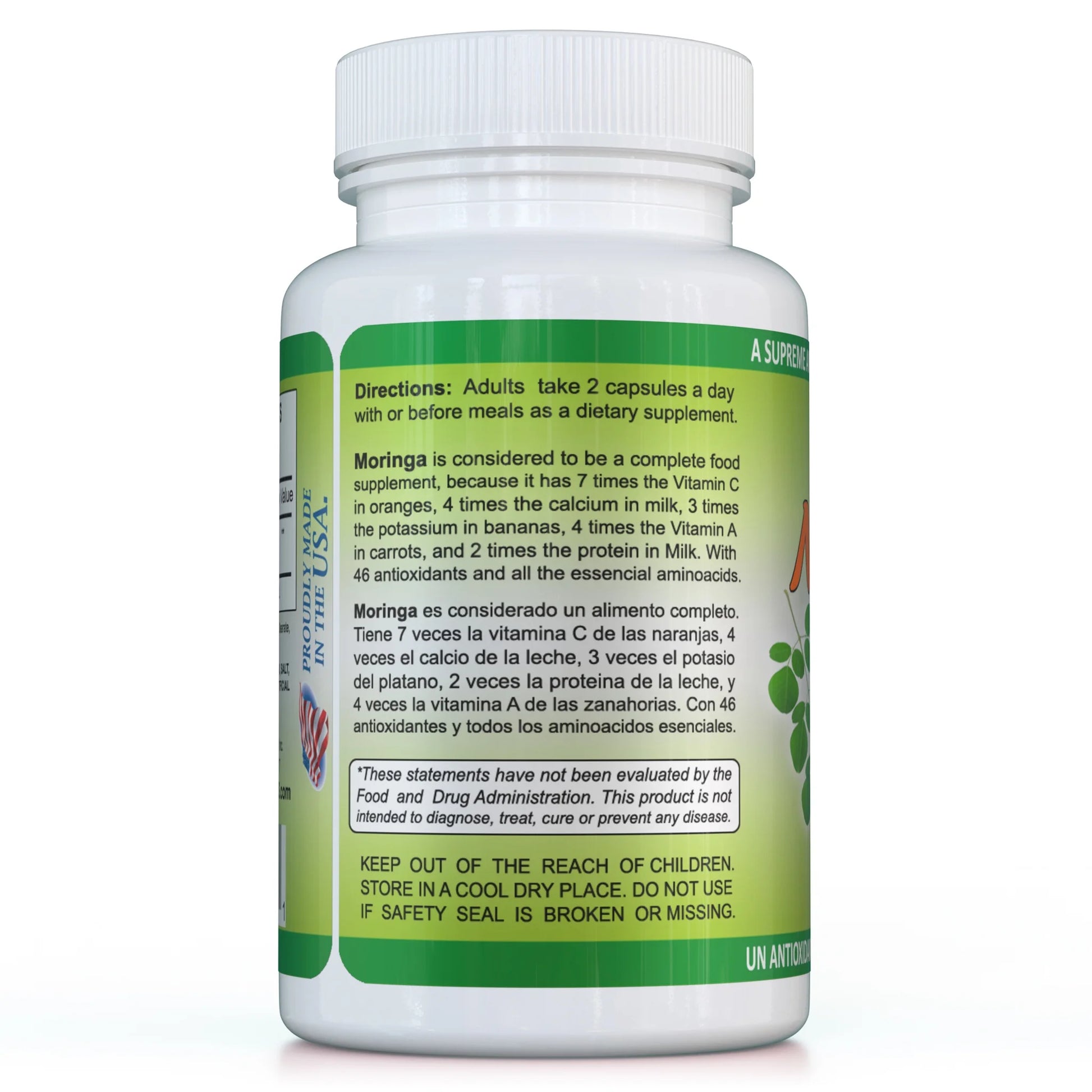 Pure Moringa Leaf Capsules, 120 Count