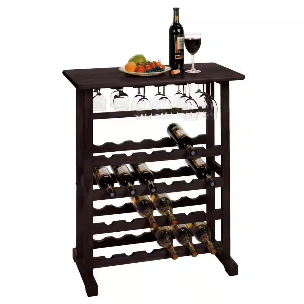 4-Layer Brown Wine Rack