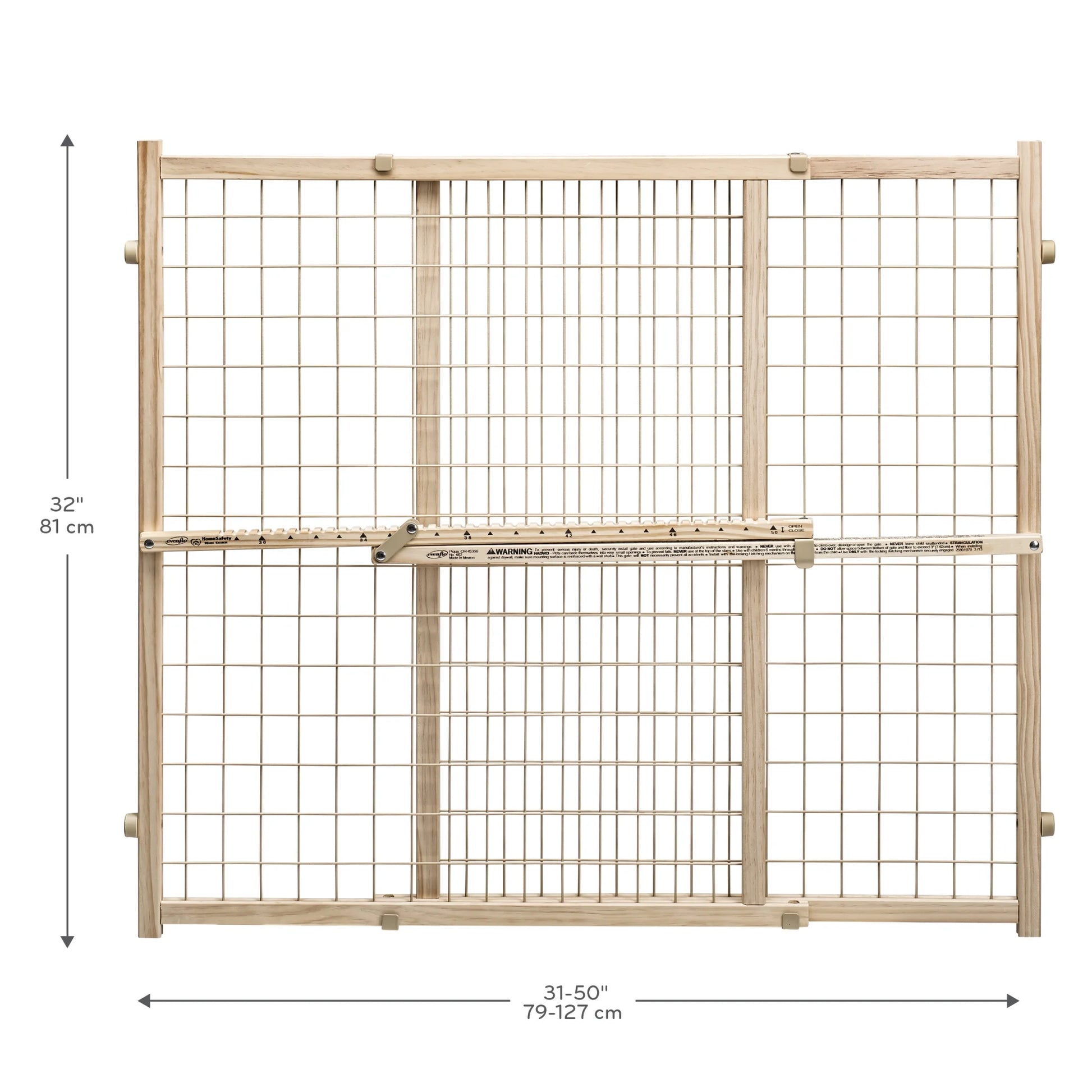 (4 Pack)  Position & Lock Tall and Wide Value Adjustable Baby Gate (Natural), Fits Openings 31 - 50 In. Wide