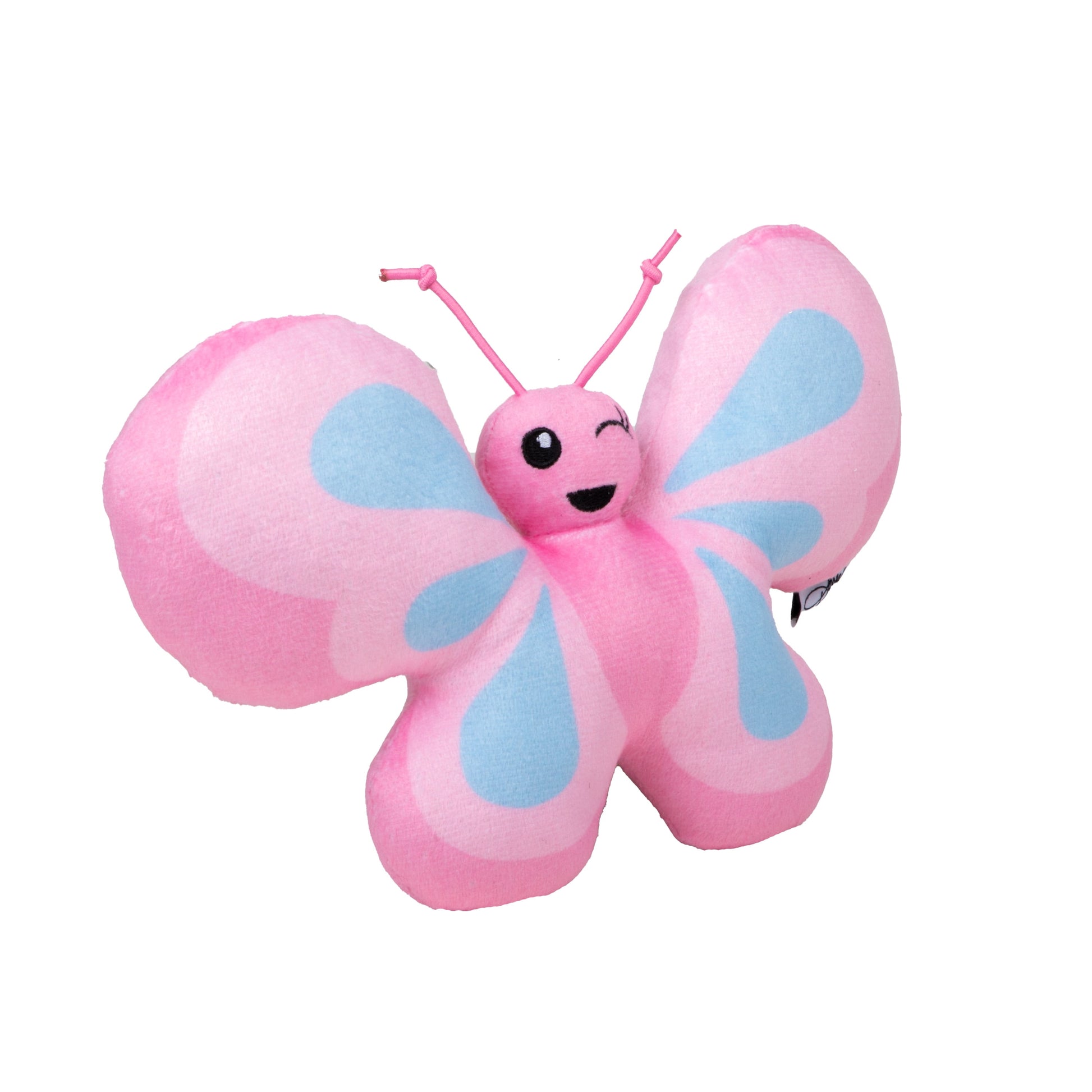 , Dog Toys, Plush Polyester Butterfly Pet Toy, Pink, One Size