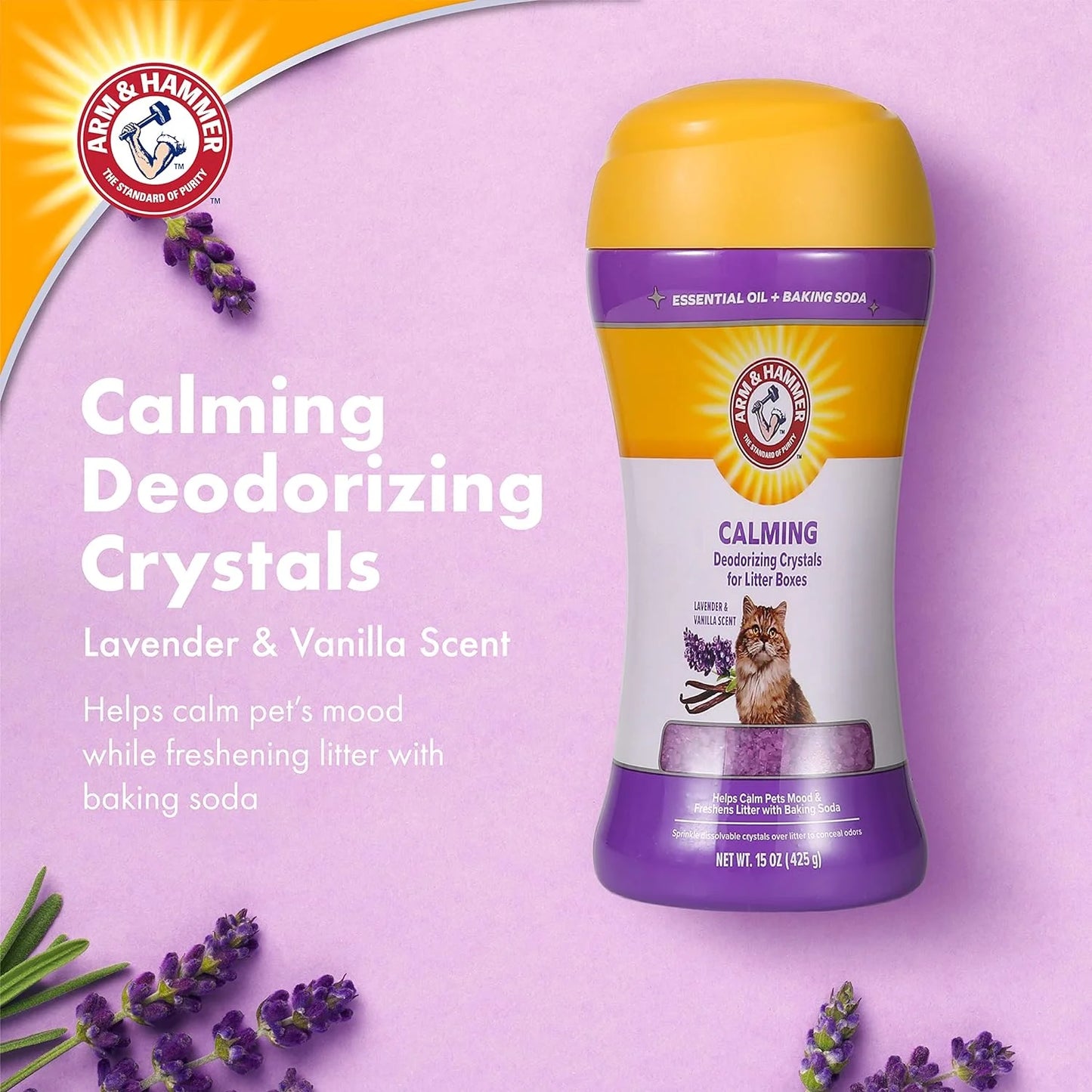 (12 Pack)  Cat Litter Deodorizing Crystals, Lavender & Vanilla Scent 15 Oz