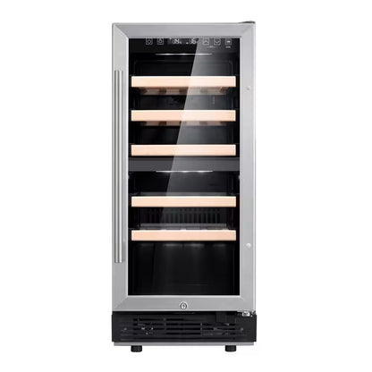 15 In. W 27-Bottle Dual Zone Wine Cooler in Stainless Steel