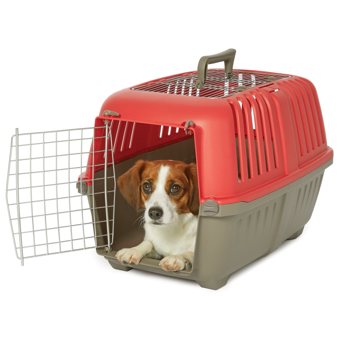 24 Inch Top Door Spree Travel Pet Carrier for Dog/Cat with Steel Door, Red