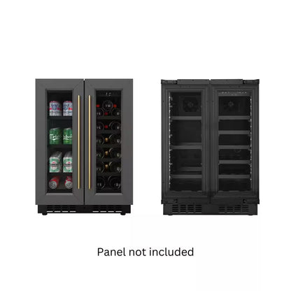 Reserve 24 In. Dual Zone 20-Wine Bottles and 51-Cans Beverage and Wine Cooler in Black