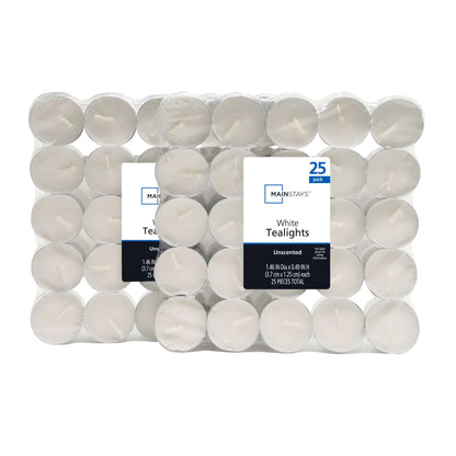 White Unscented Indoor/Outdoor Oversized Tealight Candles,6 Count