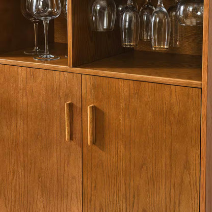 31.5" Liquor Cabinet with Wine Glass Holder and Wine Rack and Adjustable Shelf Wine Cabinet Kitchen Coffee Bar Cabinet