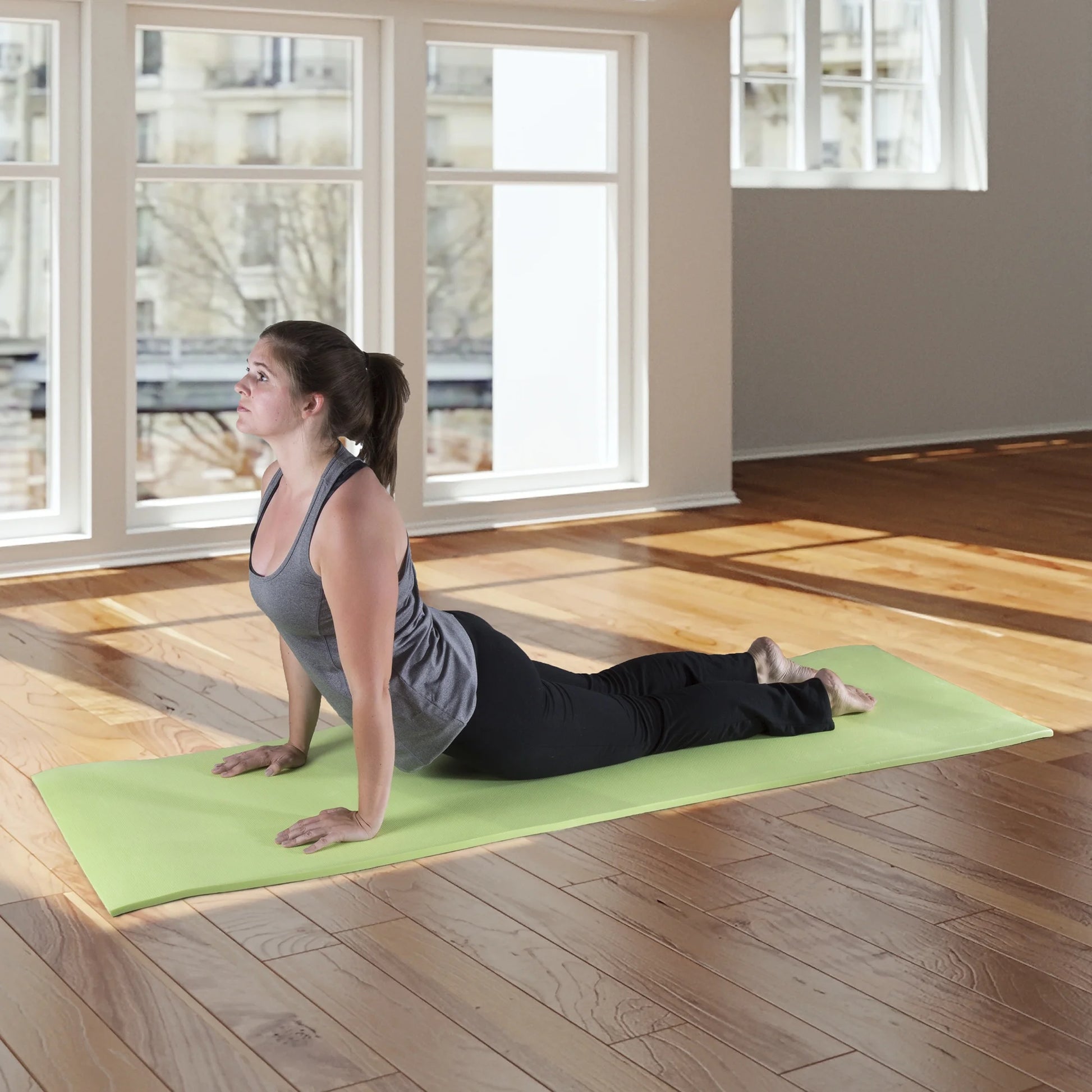 Wakeman Extra-Thick Non-Slip Foam Yoga Mat for Fitness (Green)