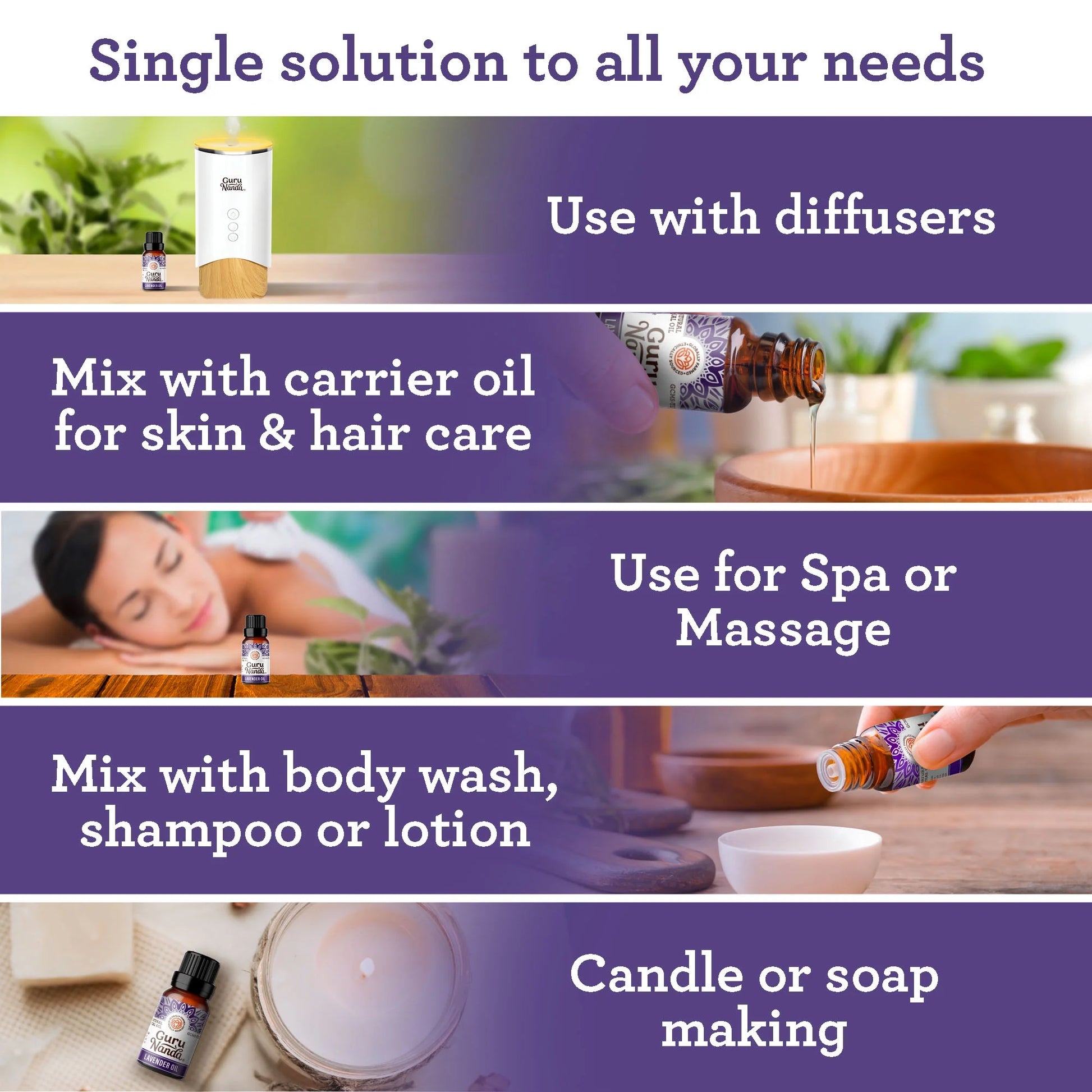 Pure & Natural Lavender Essential Oil for Aromatherapy & Diffuser -15Ml