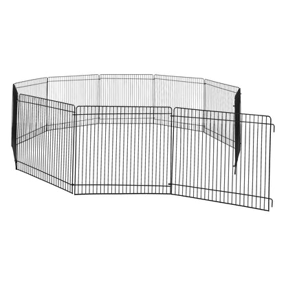 (3 Pack)  Portable Steel Wire Play Pen for Small Pets, Customizable, 10 Panels, Indoor & Outdoor Use, 9" Tall