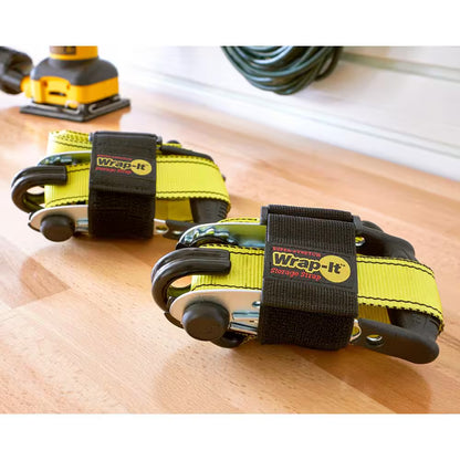 Super-Stretch Storage Strap Elastic All-Purpose Hook and Loop Cinch Strap in Black (Assorted 6-Pack)