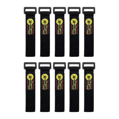 Super-Stretch Storage Strap Elastic All-Purpose Hook and Loop Cinch Strap in Black (Assorted 6-Pack)