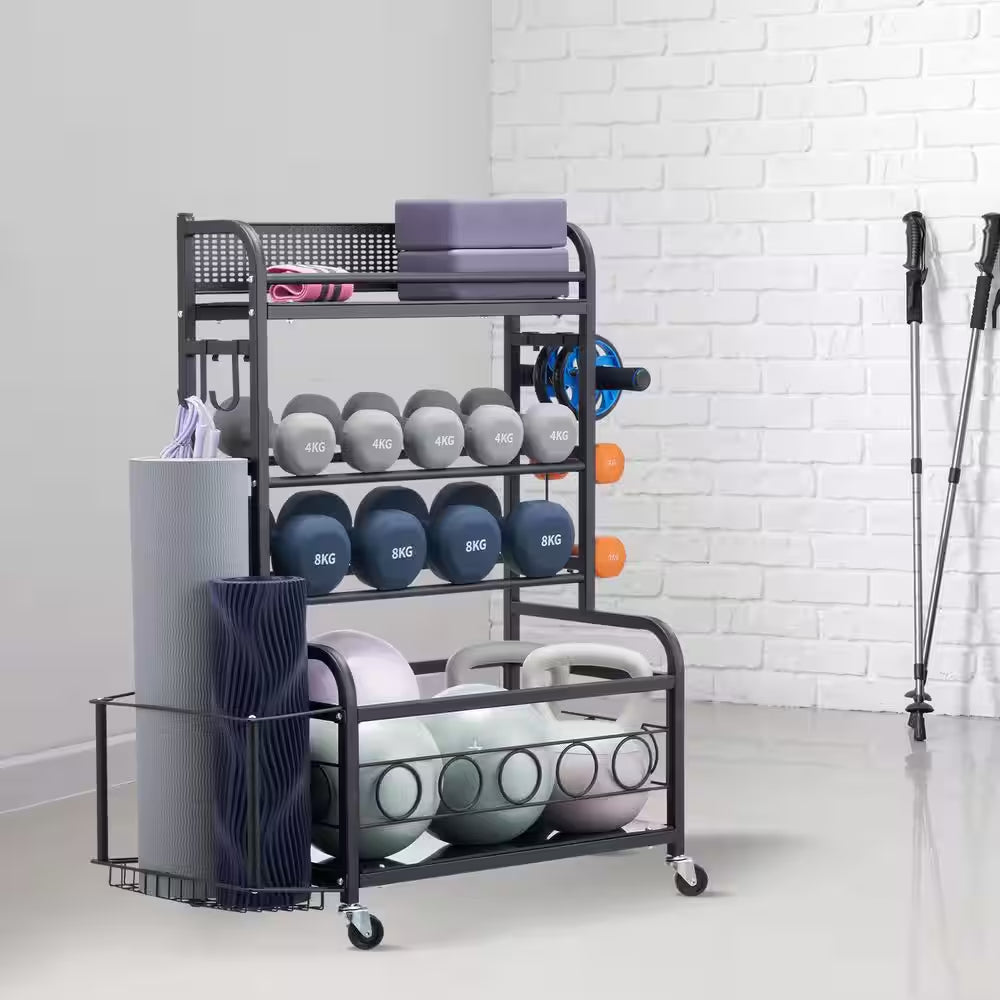 Yoga Mat Storage Rack 200 Lb. Home Gym Workout Equipment Organizer Powder Coated Finish Steel Yoga Mat Holder