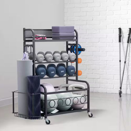 Yoga Mat Storage Rack 200 Lb. Home Gym Workout Equipment Organizer Powder Coated Finish Steel Yoga Mat Holder