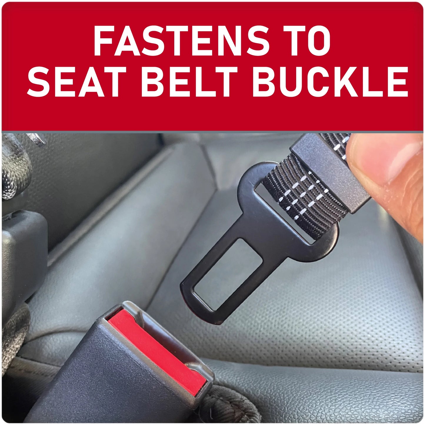 (3 Pack)  Adjustable Pet Seat Belt, Black, Material - Nylon, Harness Type - Direct to Seatbelt Swivel Tether.