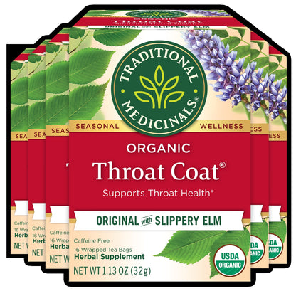 (4 Pack) , Organic Throat Coat, Tea Bags, 16 Count