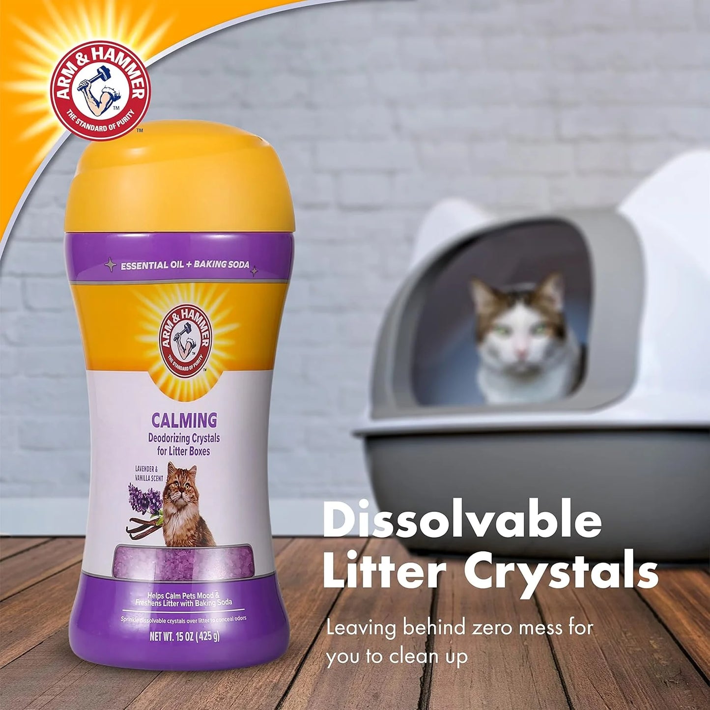 (12 Pack)  Cat Litter Deodorizing Crystals, Lavender & Vanilla Scent 15 Oz