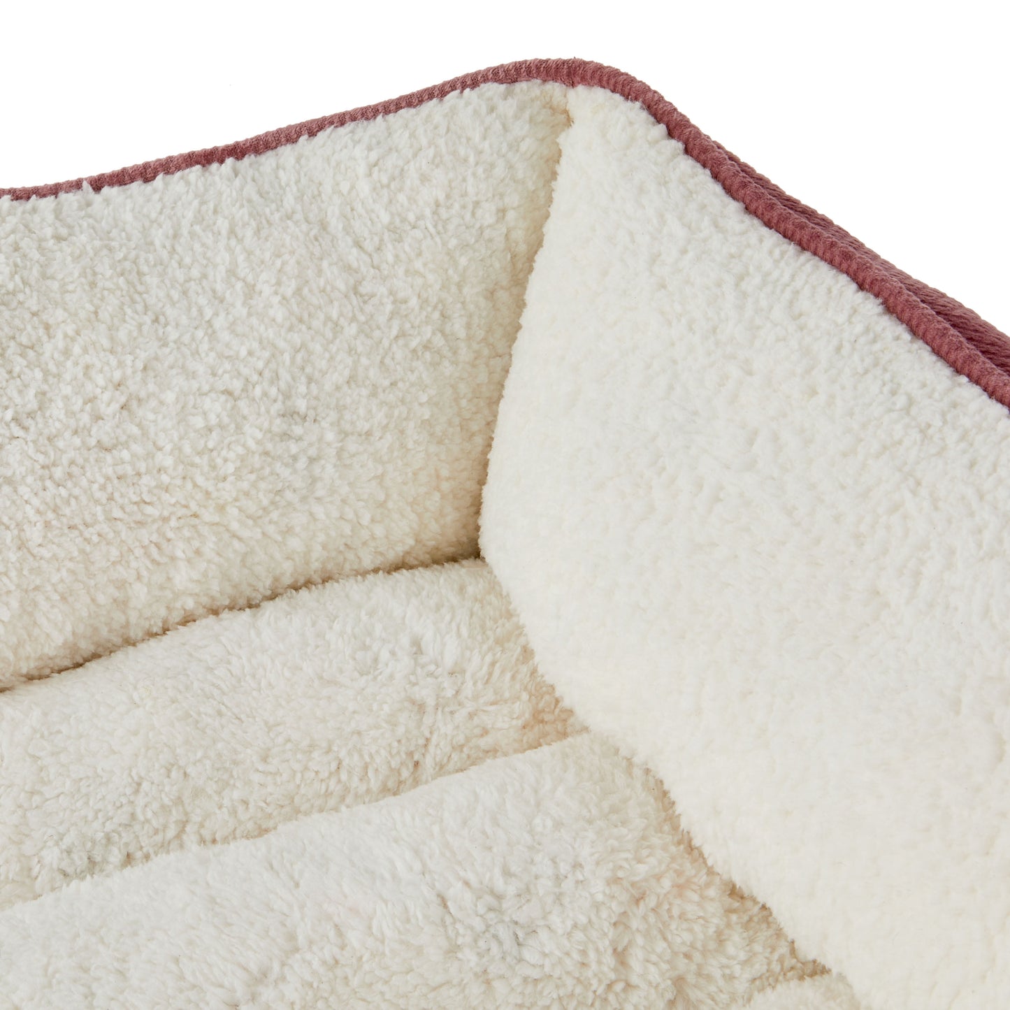 Premium Cuddler Pet Bed, Pink & White