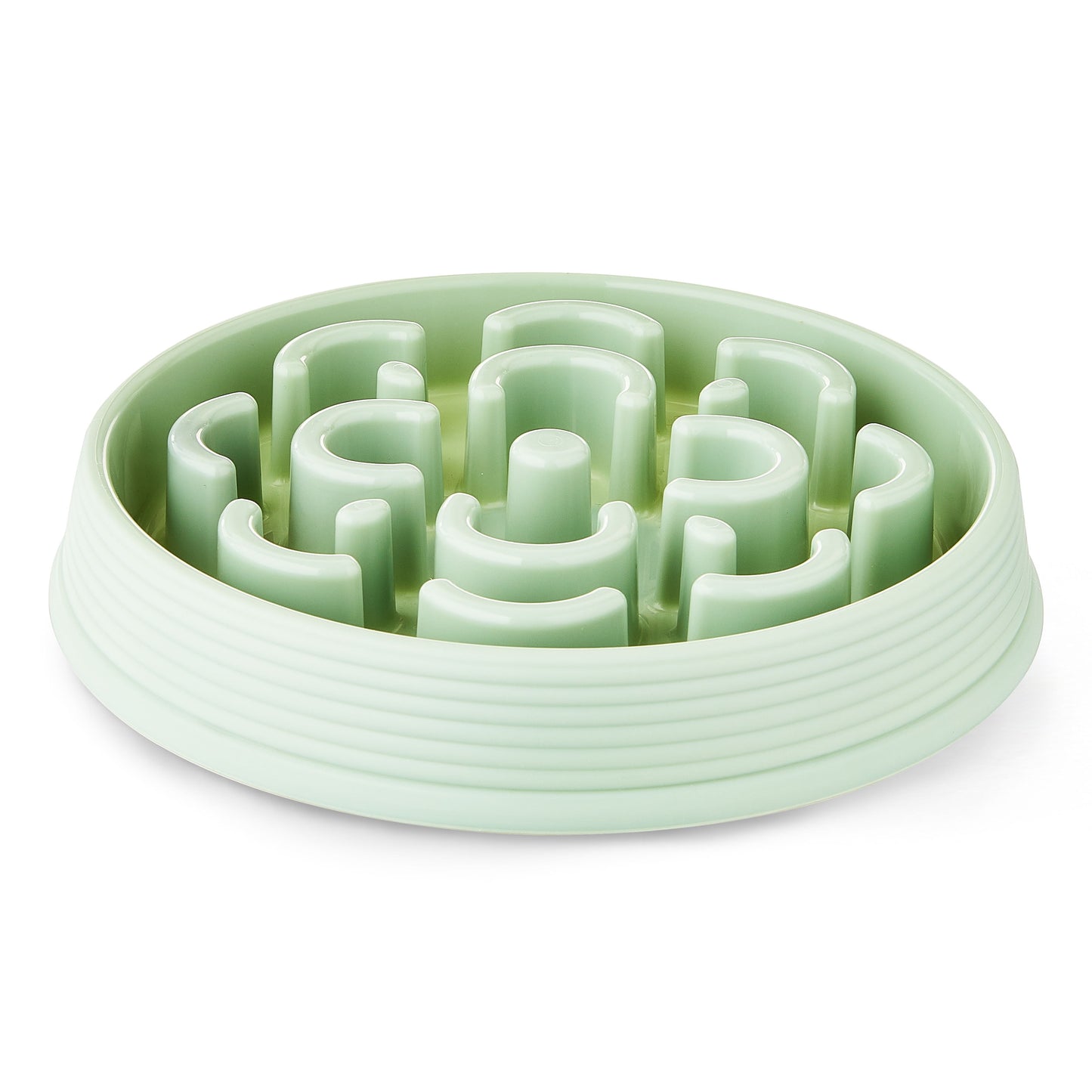 (4 Pack)  Slow Chow Dog Bowl, Green Medallion
