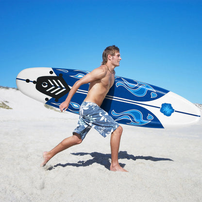 Surfing Body Board 6Ft W/ 3 Removable Fins Safety Leash White
