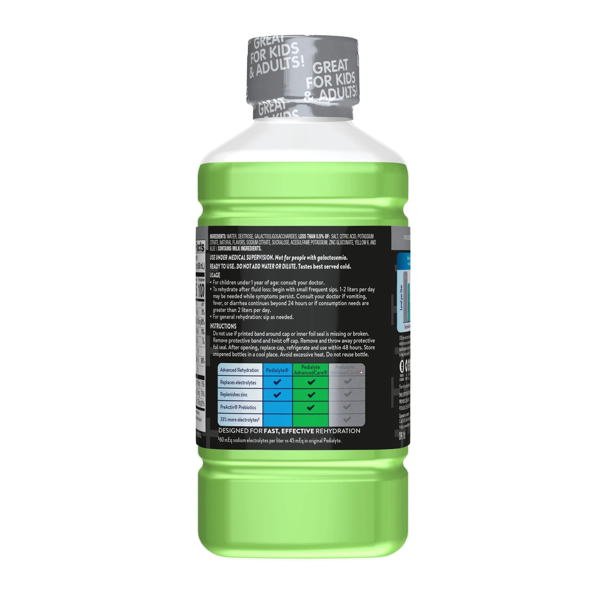 (4 Pack)  Advancedcare plus Electrolyte Drink, Kiwi Berry Mist, 1 Liter