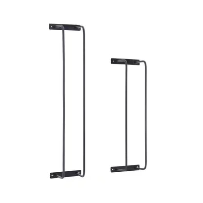 Tidus 6.75 In. Wall Mounted Metal Towel Bar in Black (Set of 2)