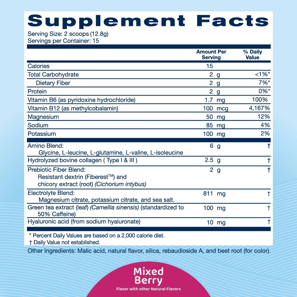 (2 Pack)  GLP-1 Support, Daily Replenisher, Supports Muscle Recovery, Digestive Health, Mixed Berry, 15 Servings