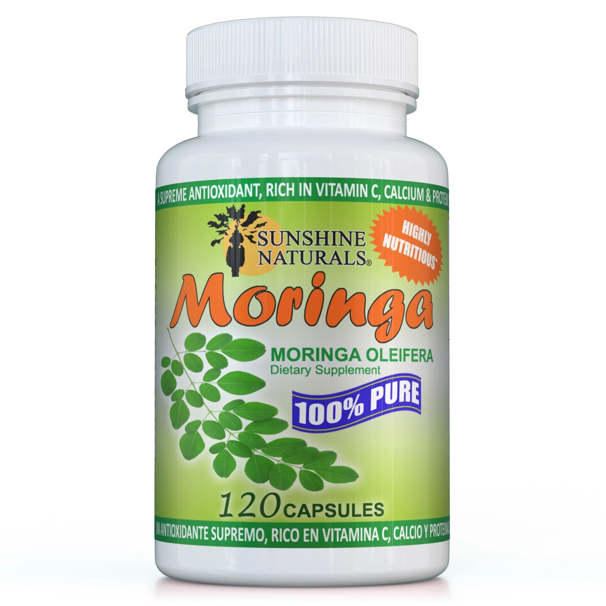 Pure Moringa Leaf Capsules, 120 Count