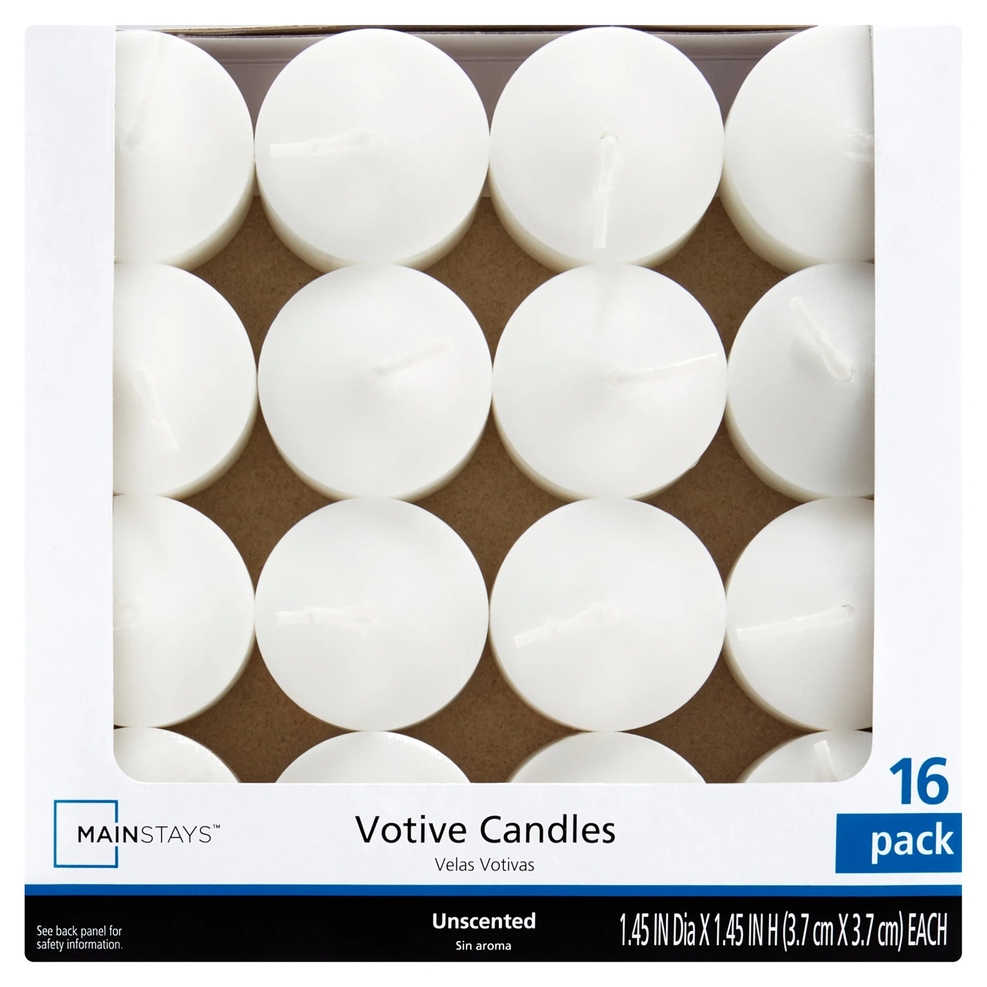 Unscented Votive Candles, Ivory, 16-Pack