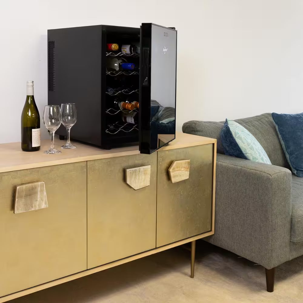 20 Bottle Wine Cooler, Black 1.7 Cu. Ft.. (48L) Freestanding Thermoelectric Wine Fridge
