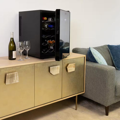 20 Bottle Wine Cooler, Black 1.7 Cu. Ft.. (48L) Freestanding Thermoelectric Wine Fridge
