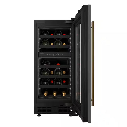Reserve 15 In. under Counter Panel Ready Dual Zone Built-In Wine Cooler with Black Shelves 23 Bottle Capacity