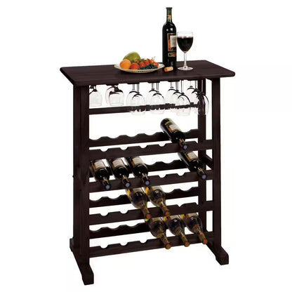 Vinny 24-Bottle Espresso Floor Wine Rack