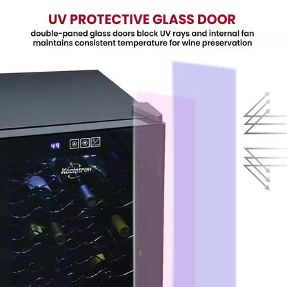 20 Bottle Wine Cooler, Black 1.7 Cu. Ft.. (48L) Freestanding Thermoelectric Wine Fridge
