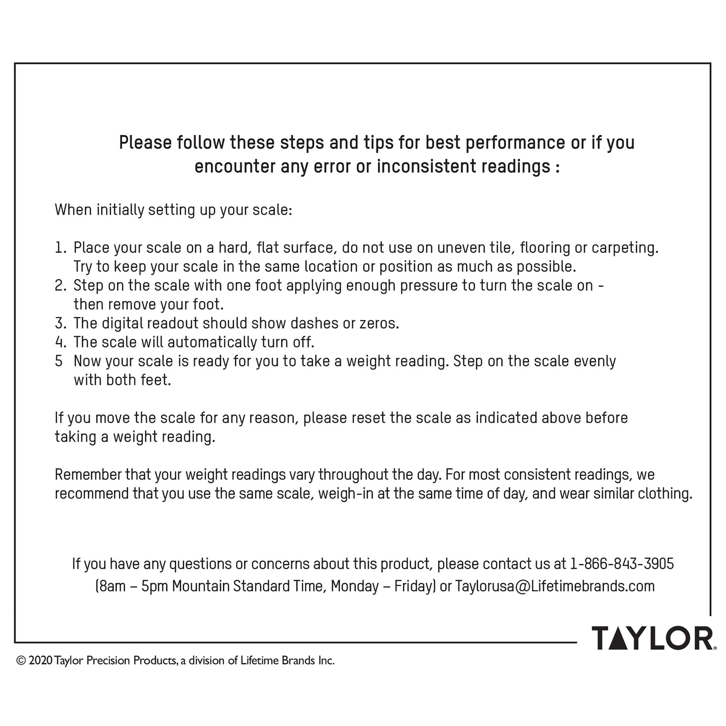 Taylor 12.2" X 12.2" Weight Tracking Glass Body Weight Scale Battery Powered, FSA HSA Eligible, 440 Lb Capacity, Clear