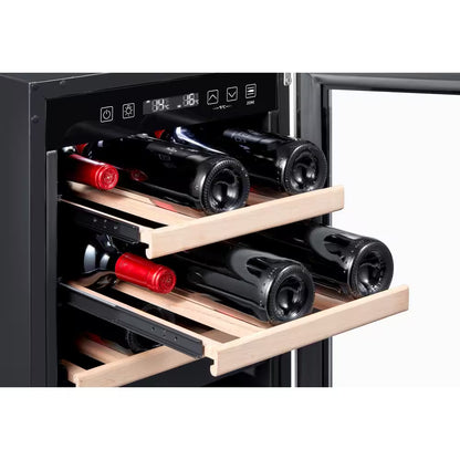 15 In. W 27-Bottle Dual Zone Wine Cooler in Stainless Steel
