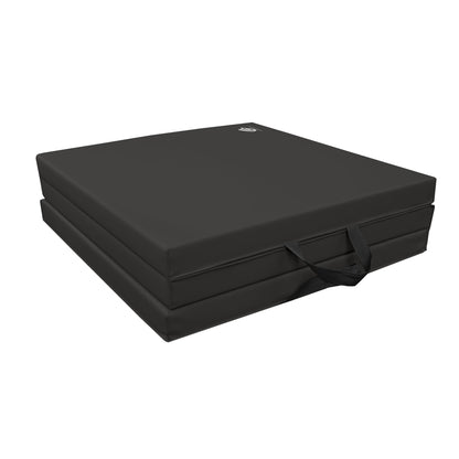 (2 Pack)  Tri-Fold Gymnastics Exercise Mat with Handles, 6' X 2' X 2", Black