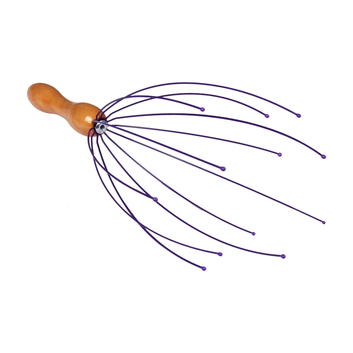 Wooden Scalp Massager, Stainless Legs, Purple