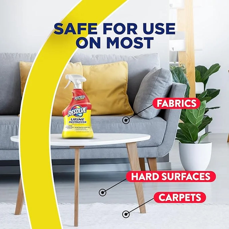 Urine Destroyer Carpet Pet Stain Cleaner Solution and Odor Remover Spray, 32 Oz