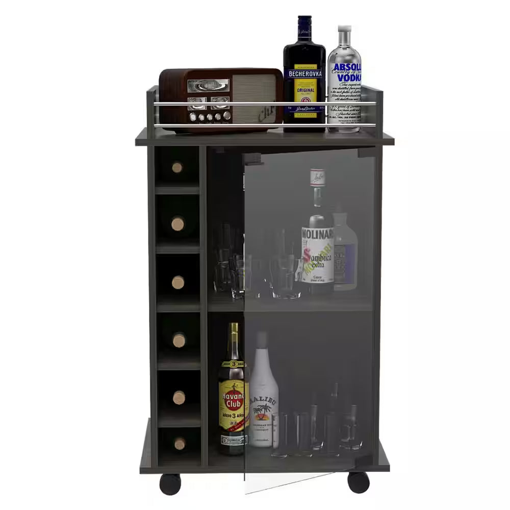 20-Bottle Rich Brown Freestanding Walnut Wood Wine Rack