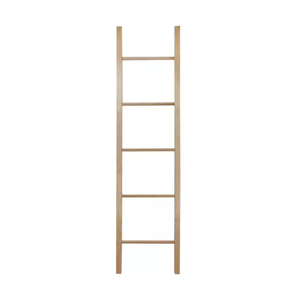 19 In. W X 1.6 In. D Espresso Decorative Ladder with Solid American Maple